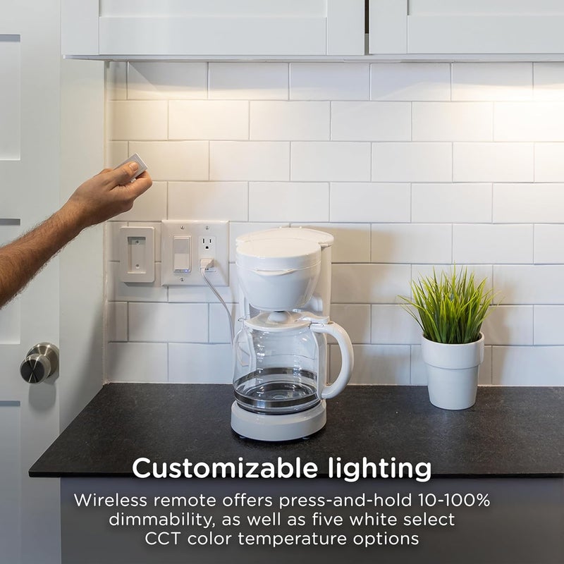 Enbrighten One-Touch Sync Remote Control, Add-on Light Switch for Under Cabinet Lights, Wireless Remote, ON/Off, Dimmable, Color Select Soft White to Bright Daylight, Cabinet Lighting Remote, 81795 - Image 3